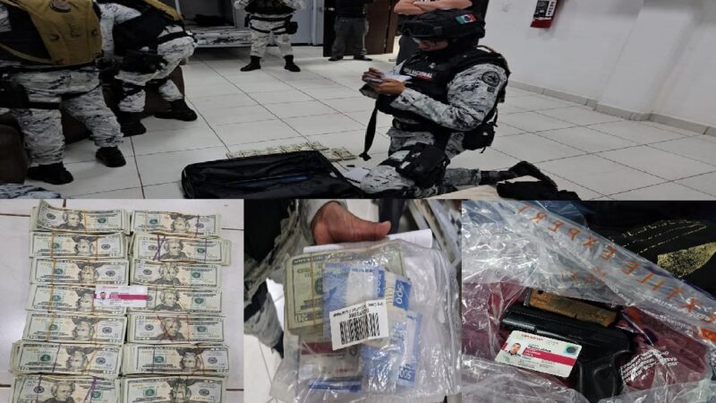 Arrestan a elementos de la guardia nacional con más de un millón de pesos  y armas de fuego