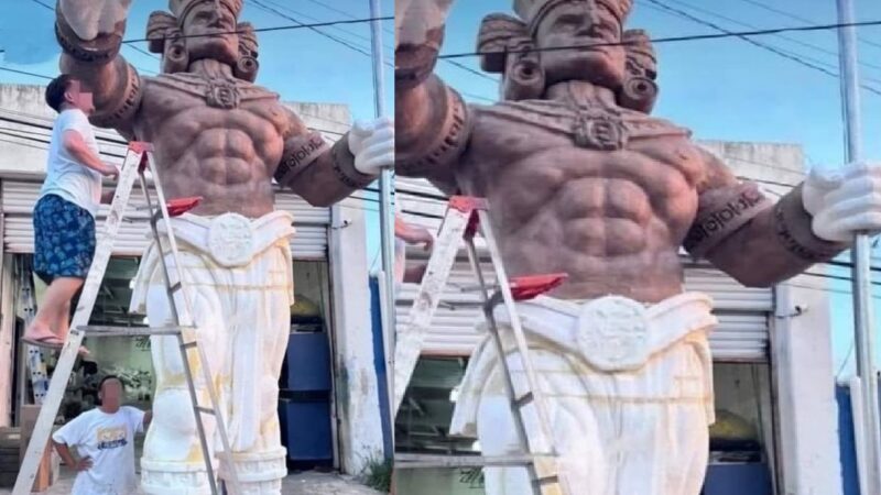 La escultura del Dios Maya Chaac, una cortina de humo del alcalde dicen telchaqueños