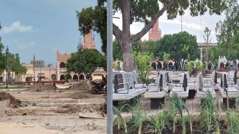 El INAH clausura millonaria obra en la Plaza Grande de Mérida: no van con el entorno histórico