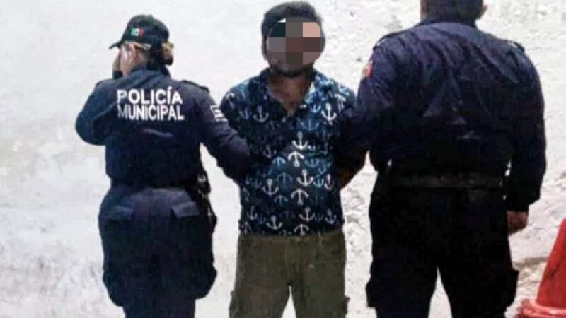 Policías de Progreso detiene a un sujeto que lesionó a una persona con un arma blanca