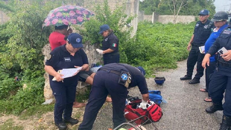 Dos lesionamos en un choque entre dos motos en calles de Motul