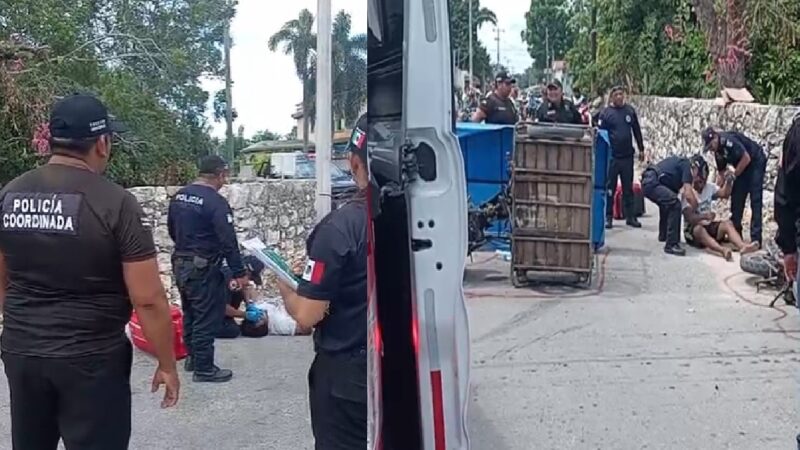Un mototaxista choca contra una moto en calles de Dzilam González