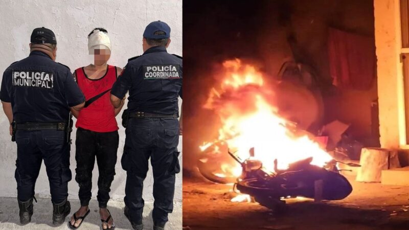 Detienen al gemelo, delincuente que apuñalo a un adulto mayor y quemó una motocicleta en Progreso