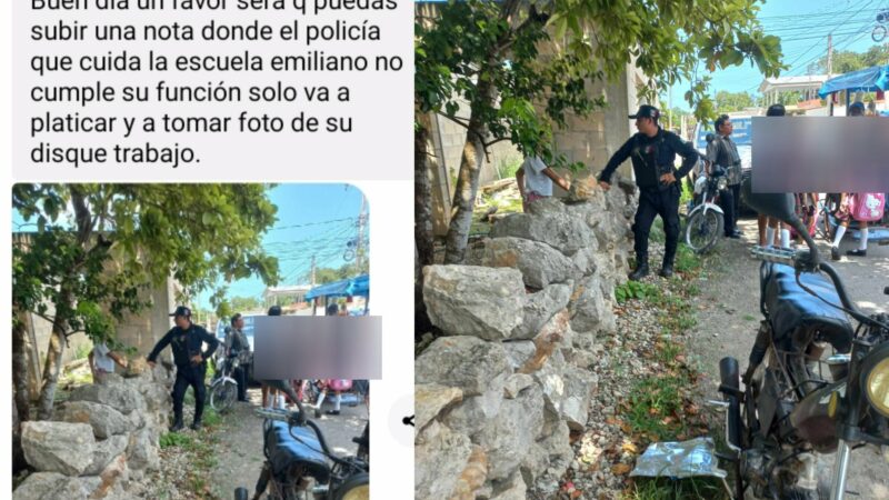 Policía de Dzidzantún enamoran a vecinas y no cuidan la entrada a las escuelas dicen padres de familia
