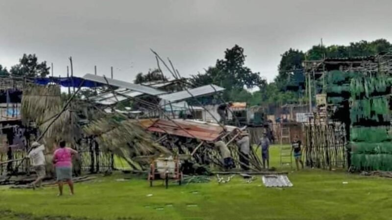 Se desploma el tablado en Yaxcabá, creyentes aseguran puede ser un mal augurio  