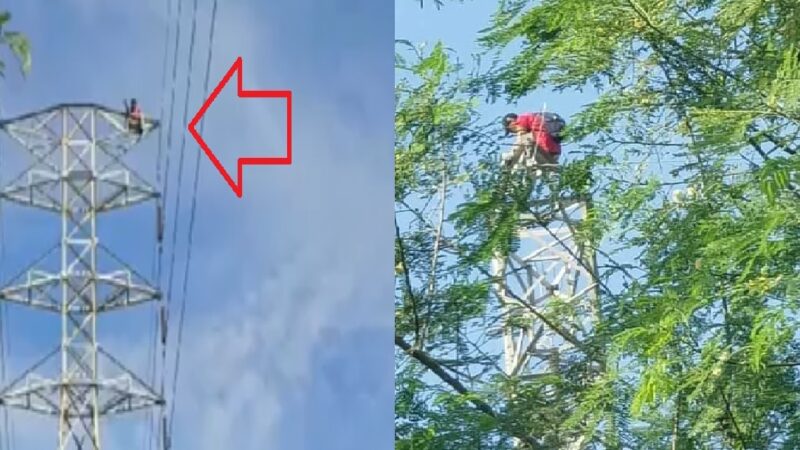 El “Caballo” amenazó con arrojarse de una torre de la CFE porque su ex pareja no le deja ver a sus hijos