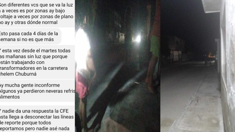 La CFE deja más de cuatro días sin energía eléctrica a Chuburná y Chelem comisarias de Progreso