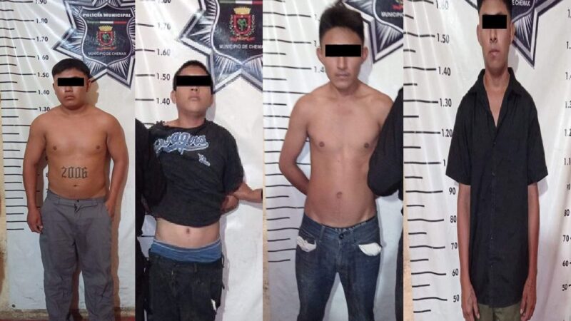 Detiene a cuatro delincuente en una riña entre dos bandas en Chemax