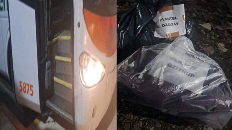 Roban de un autobús del Oriente los uniformes de los bachilleratos de Dzitnup y Dzalbay