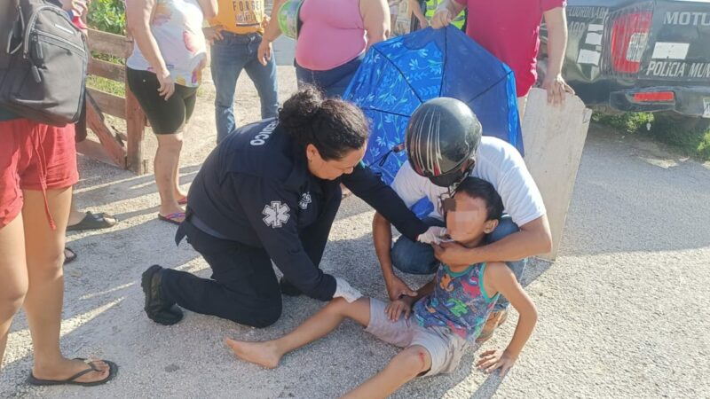 Un cobratario de Elektra arrastra a su cuñadito con una moto en Motul