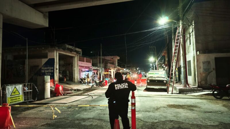 Revienta un cable de alta tensión cerca donde se construye el viaducto elevado en Progreso