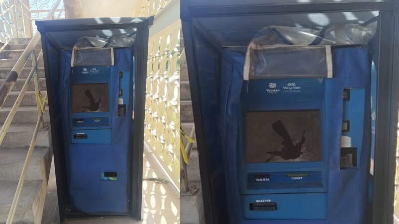 Vandalizan otro cajero del Va Y Ven en el paradero de Santa Cruz Palomeque