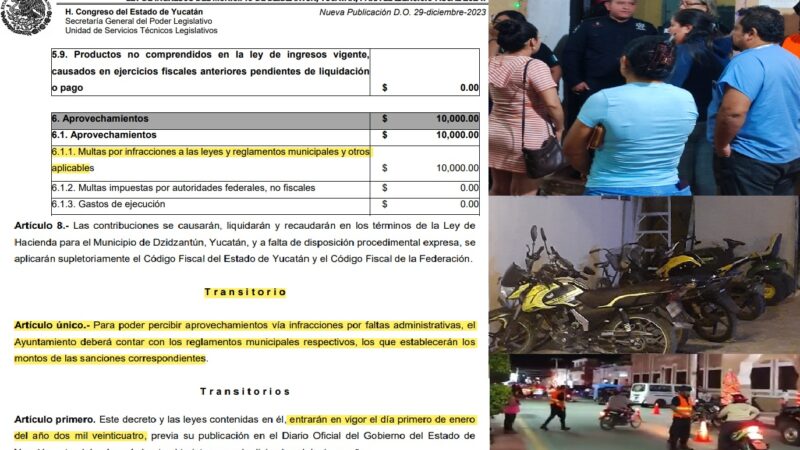 Jugoso botín en multas para Apin y la Jamiaca: Quitan motos en Dzidzantún