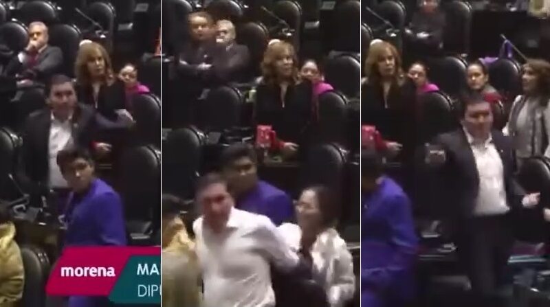 Sin argumentos, “El Gallo” guinda reta a golpes a un diputado del PRI en San Lázaro