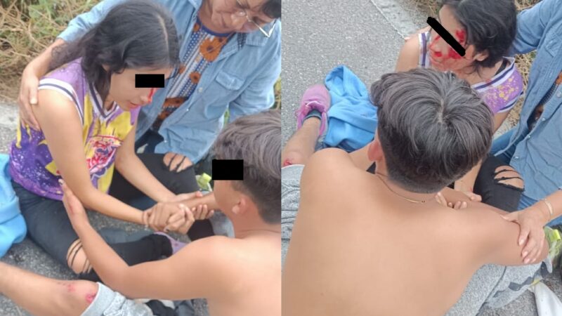 Dos adolescentes se van en un bache y derrapan en la vía Dzidzantún- Cansahcab