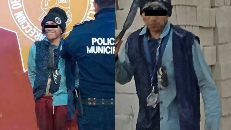 Detienen al Daddy: Un drogado sujeto que dañaba con una coa plantas de Motul