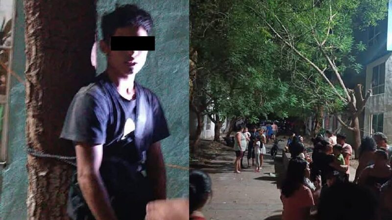 Vecinos de Cielo Alto, le hacen la chamba a la policía de Kanasín: Amarran a un ladrón a un árbol