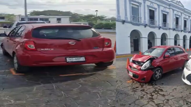 Un automovilista choca por alance frente el palacio de Progreso