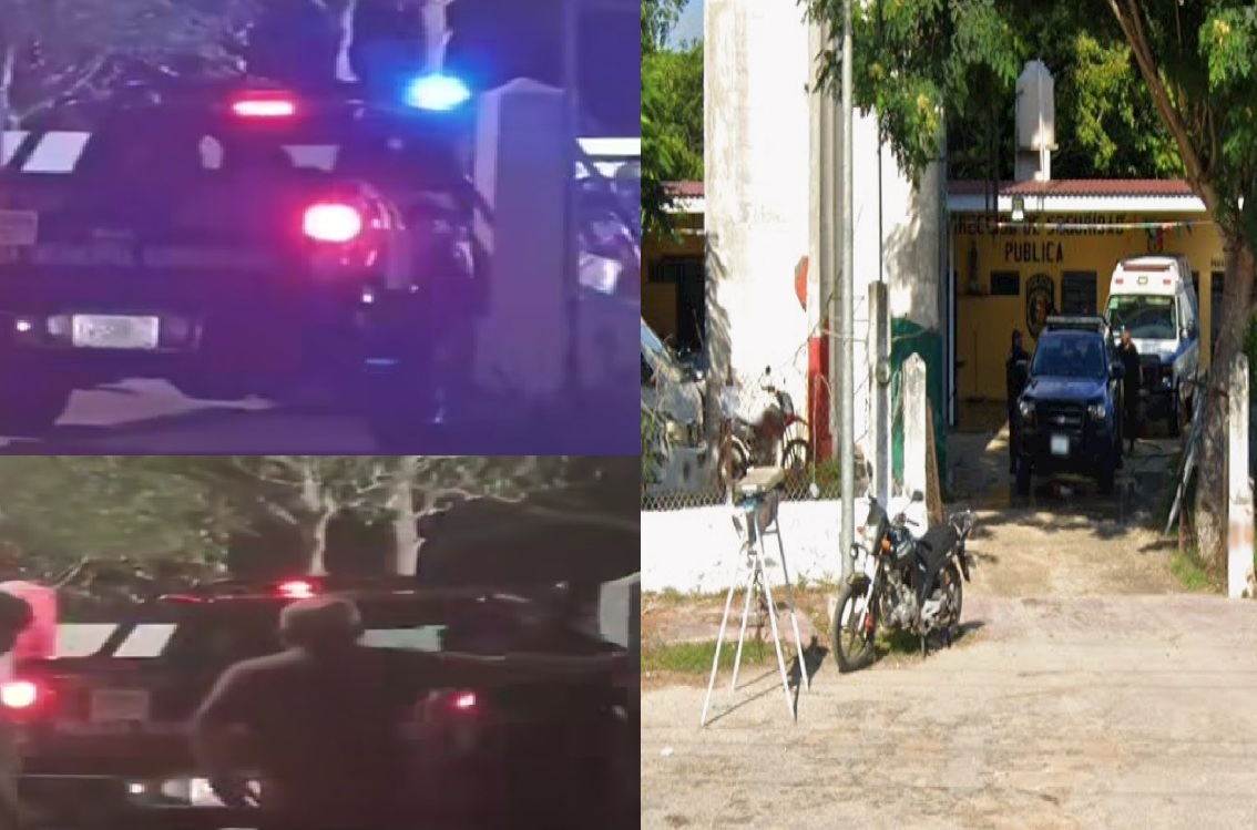 Policías de Telchac Pueblo chocan una patrulla nueva en la entrada de su base policiaca