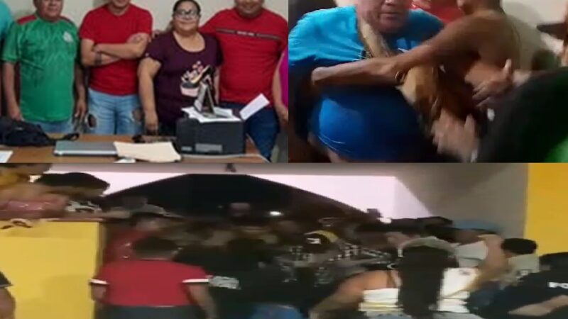 Reina de carnaval de Yobaín golpea al Bambi un organizador del carnaval