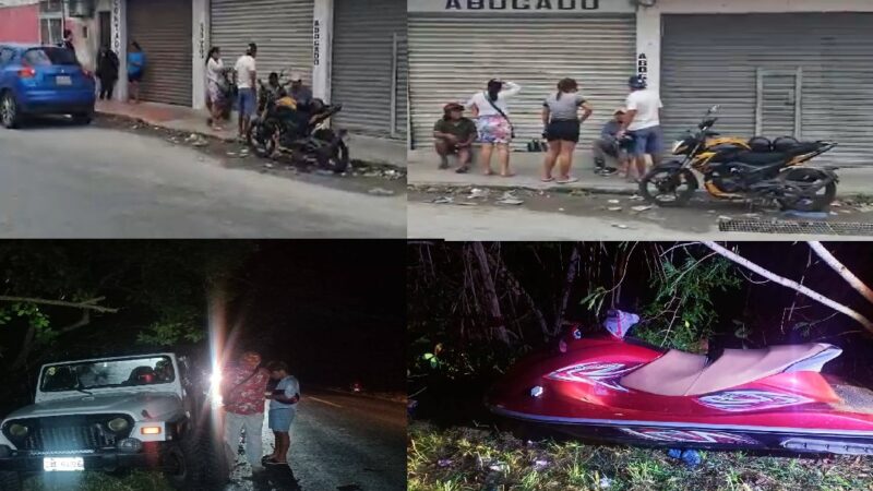 Un motociclista lo chocan y lesionan en calles de Progreso y una moto acuática termina en la maleza