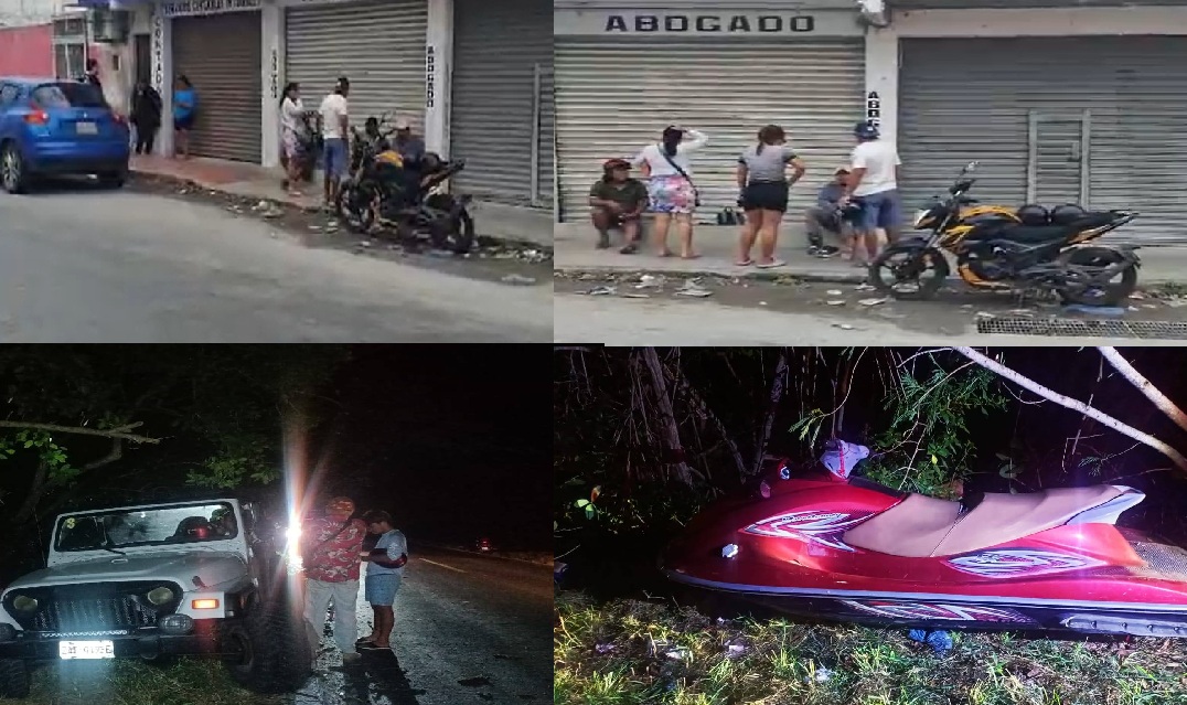 Un motociclista lo chocan y lesionan en calles de Progreso y una moto acuática termina en la maleza