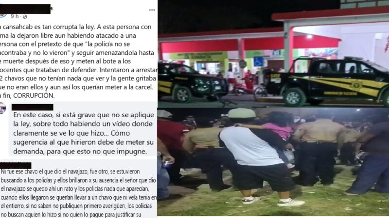 Policía municipal detiene y encarcela a dos inocentes los confundió con el que navajeo un joven en el carnaval de Cansahcab