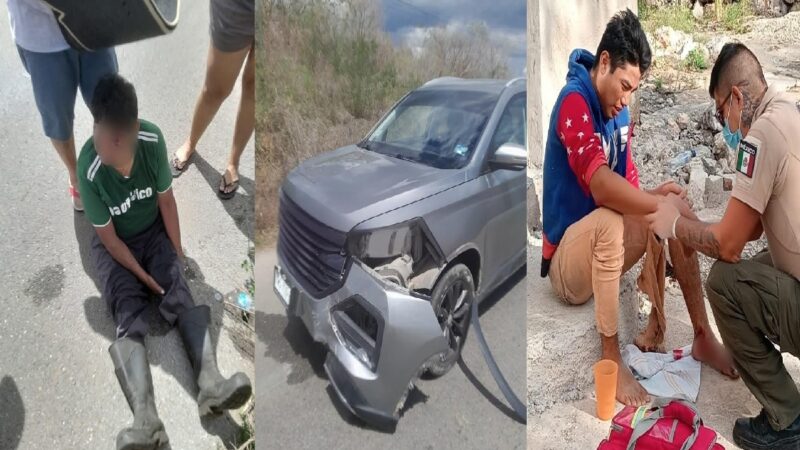 Un motociclista lo chocan en la vía Temax- Buctzotz y otro derrapa en Suma De Hidalgo