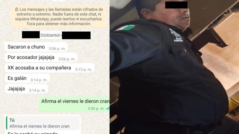 Destituyen a un comandante de Dzidzantún, presuntamente le pidió las Nachas a una compañera