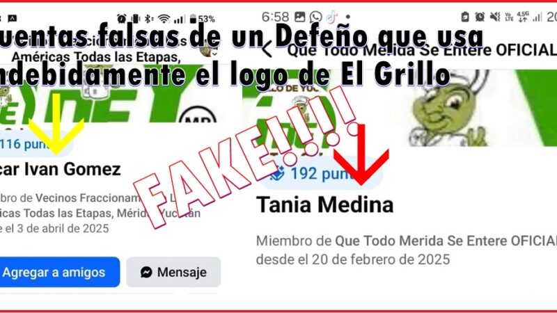 Fake clona y utiliza ilegalmente el logo del Grillo de Yucatán para extorsiona