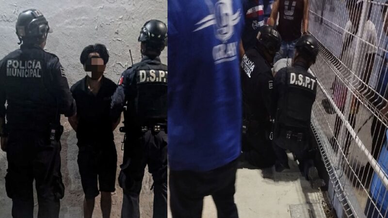 Drogado sujeto amenaza con un cuchillo a niños y a sus padres en un partido de futbol infantil en Progreso