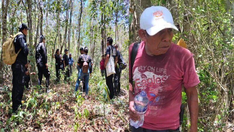 Hallan al abuelito Hilario, extraviado desde el domingo en montes de Hotehoch, Chemax