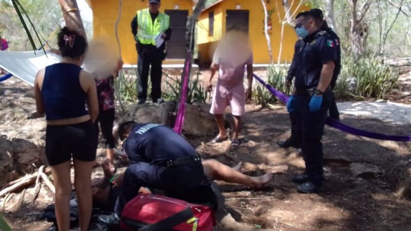 Un turista se va de paseo a un cenote de Homún y se lesiona la espalada al caer de una hamaca