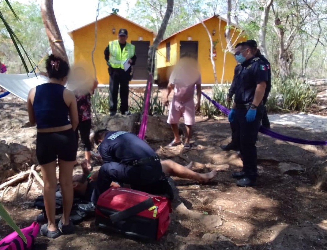 Un turista se va de paseo a un cenote de Homún y se lesiona la espalada al caer de una hamaca