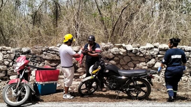 Un tortillero en su primer día de chamba choca contra una albarrada y se lesiona en Motul