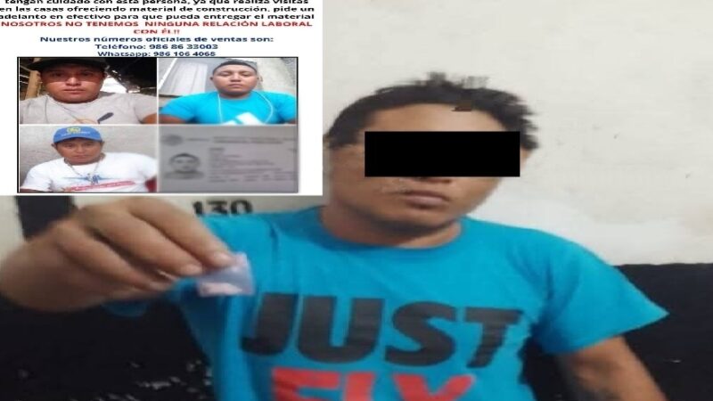 Detiene a un estafador en Tizimín: pedía dinero y nunca entregaba el material de construcción