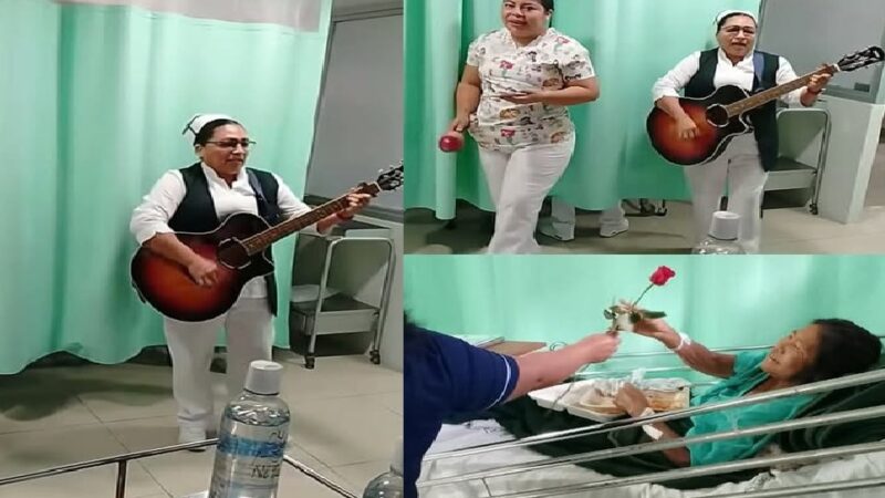 Con una serenata y una rosa enfermeras del Hospital Juárez celebraron a mamás hospitalizadas