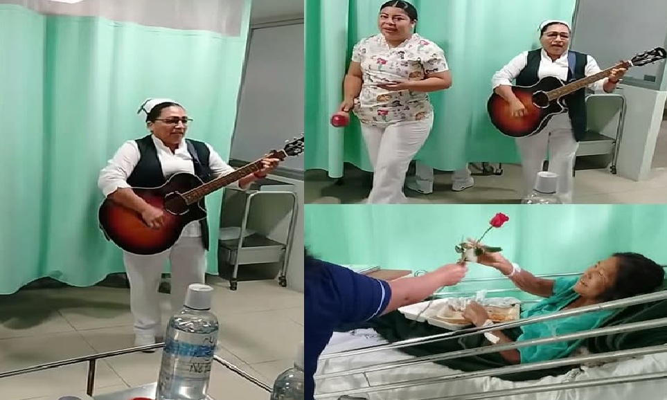Con una serenata y una rosa enfermeras del Hospital Juárez celebraron a mamás hospitalizadas