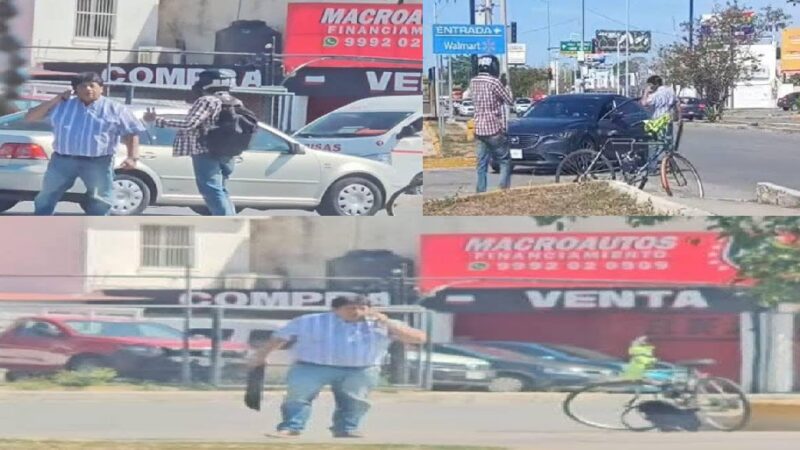 Violento conductor amenaza con darle un machetazo a un repartidor cerca de la Macro Plaza.