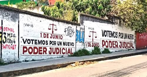 Morena tapiza 11 estados incluyendo Yucatán con propaganda Guinda de Candidatos al poder judicial