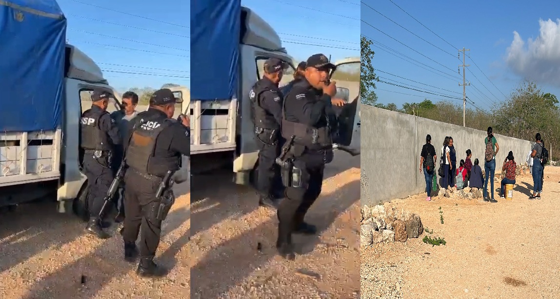 Abuso policiaco: Detienen al chofer y decomisan una camioneta con mujeres albañiles: Las dejan abandonadas en la carretera