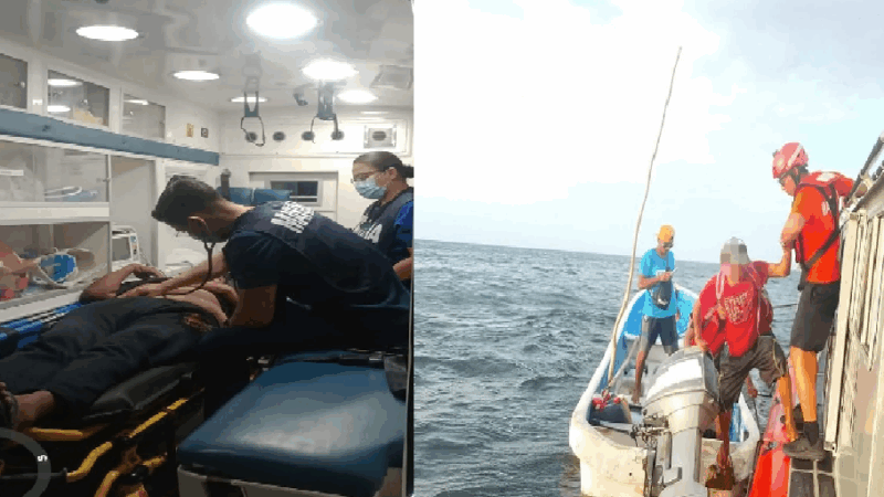 Marina Armada de México rescata a ocho pescadores frente Isla Arena