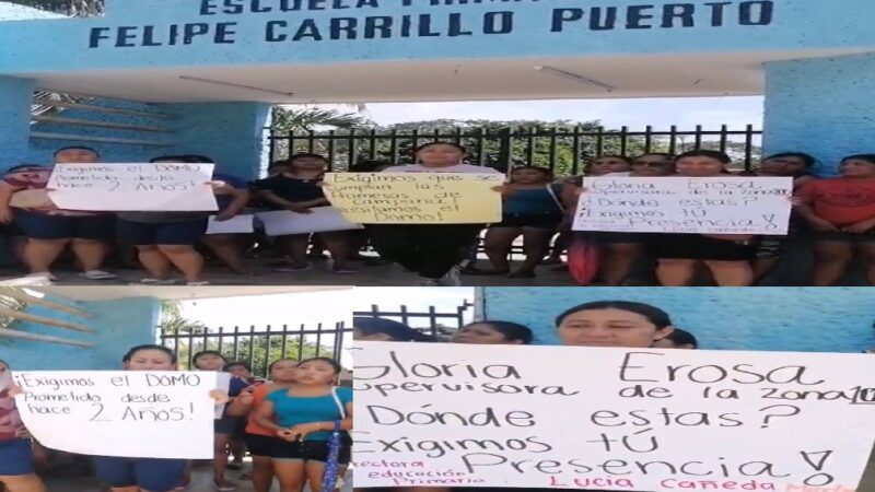 Padres de familia de Tixcancal exigen soluciones: Los chamaquearon por Lechitas y Balam