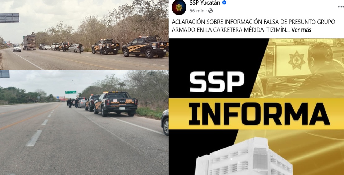 No hubo gente armada ni sicario en la Mérida- Tizimín dice la SSP en un boletín