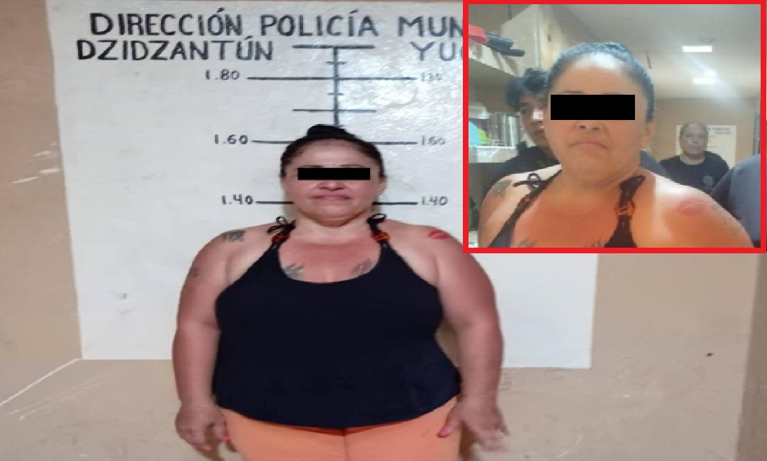 Policía de Dzidzantún detuvo a una mujer en un restaurante en Santa Clara, la acusan de un robo en Buctzotz