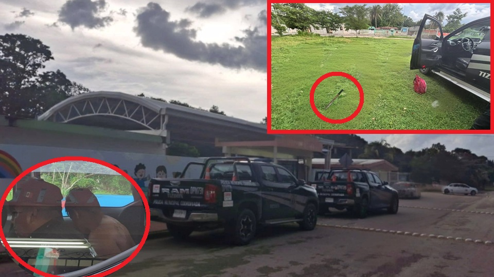 Detiene a un ladrón con un machete cuando intentó robar dentro de un jardín de niños en Tizimín
