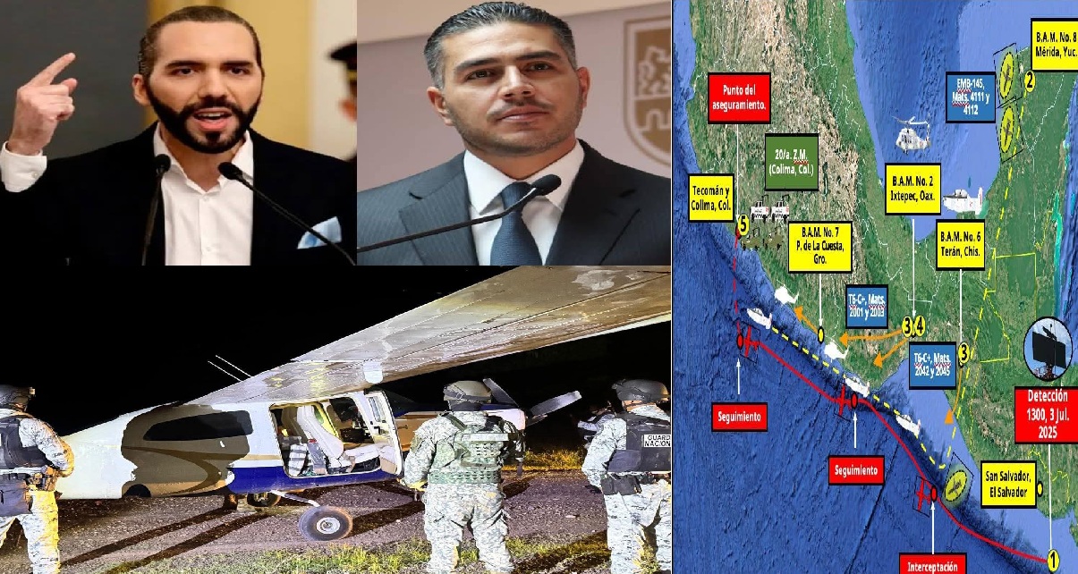 Crisis diplomática entre México y el Salvador: García Harfuch mintió sobre avioneta con cocaína dice Bukele