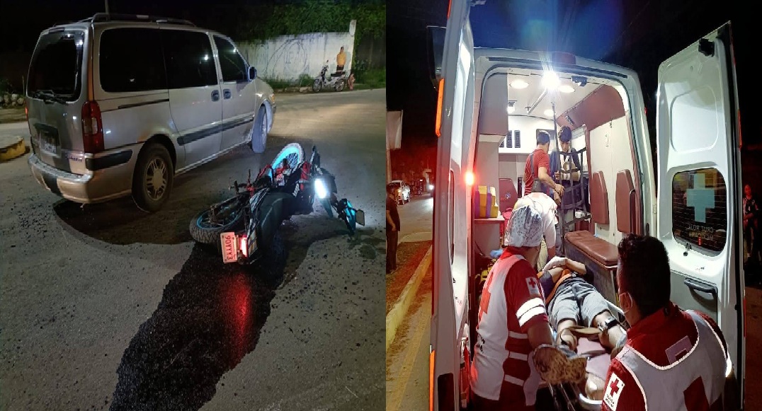 Dos jóvenes circulaban como locos en una motocicleta, chocan y lesionan en Tekax