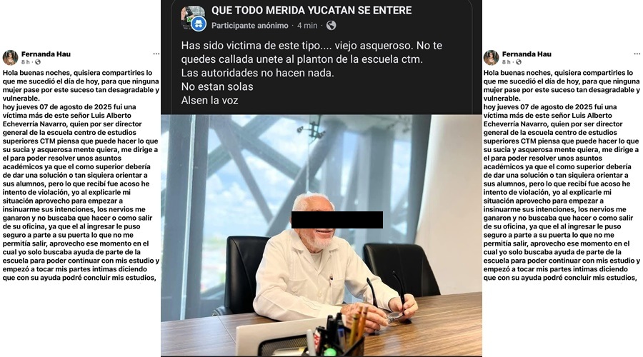Joven estudiante denuncia al director de la escuela CTM, de acoso e intento de violación