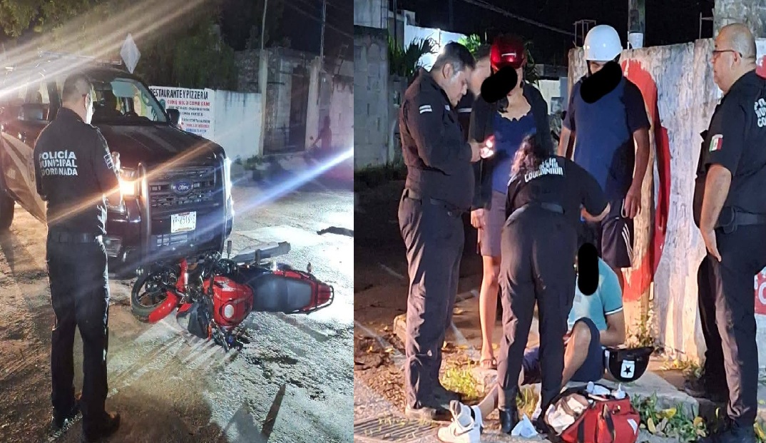 Policías de Valladolid se vuelan un alto, chocan y lesionas a un motociclista en el Barrio de San Juan.